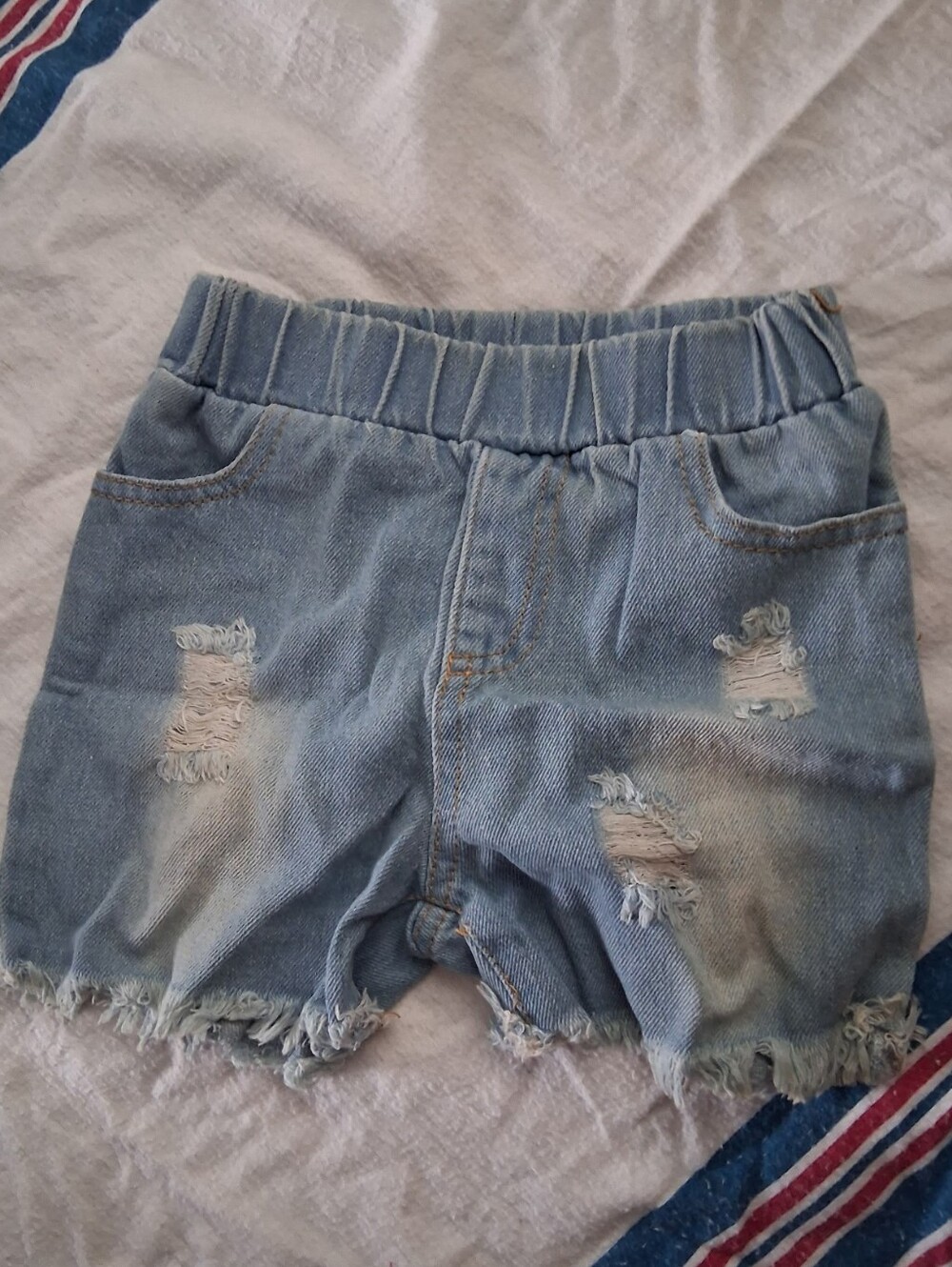 Hello Kitty Light Blue Distressed Denim Shorts